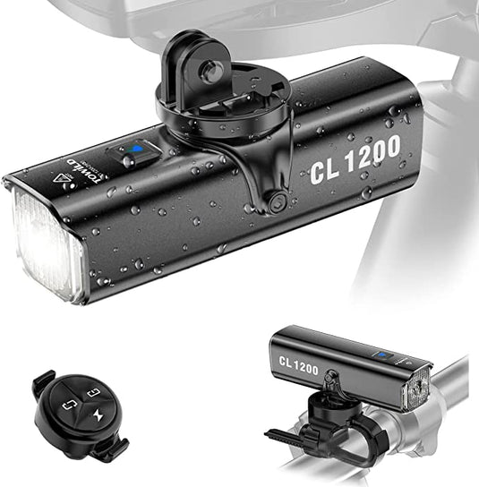 TOWILD Cl 1200 Smart Bike Front Light-Wireless Remote Control;  Rechargeable 21700 4000mAh Battery; Ipx6 waterproof