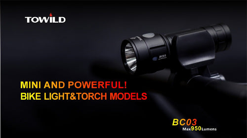 TOWILD BC03 LED flashlight Bicycle light 950 Lumens with 18650 battery